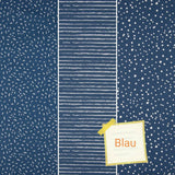 0,5 Meter Jersey Stoff Kinder Jerseystoff Meterware Punkte Streifen Striche senfgelb blau rost ecru mint grün cremeweiß
