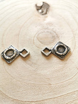 2er Set Miederhaken "Viereck" Dirndlhaken altsilber metall Miederösen Quadratisch