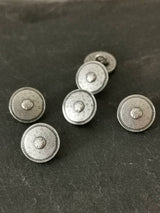 Dirndlknopf metall rund 14 mm - Dirndlknöpfe Trachtenknöpfe Metallknöpfe Ösenknöpfe altsilber silber