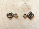 2er Set Miederhaken "Viereck" Dirndlhaken altsilber metall Miederösen Quadratisch
