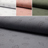 Musselin 100 % Baumwollstoff Meterware grau weiß rosé Khaki Ecru Elefanten Elefant Punkte