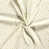 Musselin Blumenprint 100 % Baumwollstoff Musselinstoff Digitaldruck Gauze Meterware Blätter Blumen Eukalyptus Babystoff Öko-Tex 100 Ecru
