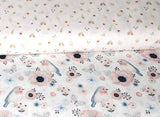 0,5 Meter Popeline 100 % Digitaldruck Vögel Regenbogen Baumwollstoff Druck Retro Meterware Stoff Baumwolle Boho