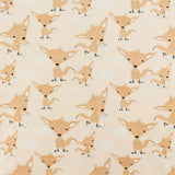 17 Euro/m Bio Jersey STOFFONKEL mit Muster Meterware Fuchs Wolf Suso Socke peach