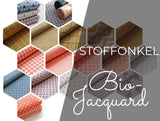 19,50 Euro/m Bio Jacquard Stoffonkel GOTS mit Muster Meterware