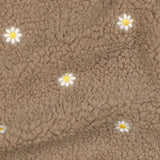 Teddystoff mit Blumen beere - beige / Gänseblümchen Teddy Mantel- und Jackenstoff beere braun beige sand