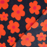 Teddystoff Retro mit Blumen Mantel- und Jackenstoff Rucksack Flowers