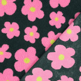 Teddystoff Retro mit Blumen Mantel- und Jackenstoff Rucksack Flowers