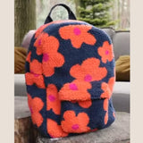 Teddystoff Retro mit Blumen Mantel- und Jackenstoff Rucksack Flowers