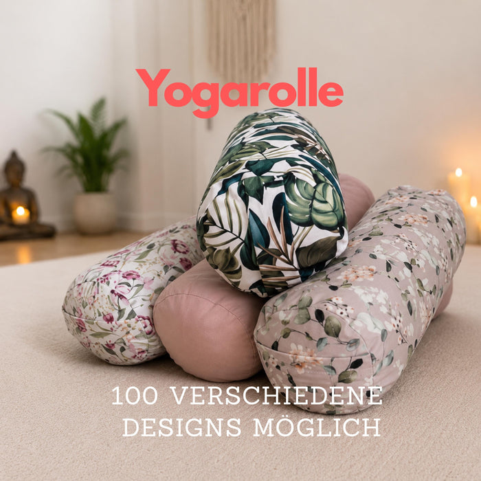 Yogarolle | Yoga Rolle Handgemacht mit Bio-Buchweizenschalen oder Kapok | Handgemacht für Yin Yoga, Meditation & Entspannung | Yoga Bolster