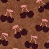 Teddy Jacquard Kirschen Stoff | Kuschelstoff Meterware | Teddyplüsch für Jacken Decken Westen Babykleidung | 3 Farben