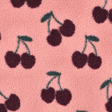 Teddy Jacquard Kirschen Stoff | Kuschelstoff Meterware | Teddyplüsch für Jacken Decken Westen Babykleidung | 3 Farben