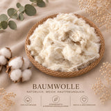 Füllwatte Baumwolle lose | Kapok Wolle | Polyester Faserbällchen | Füllmaterial ab 100g für Kissen Puppen DIY